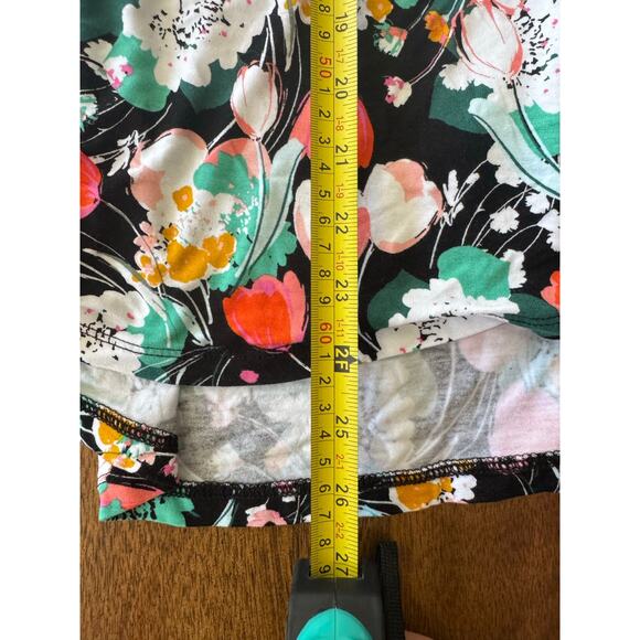Ana Floral Sleeveless V-Neck Top Black Multi Color Size L - Picture 8 of 8